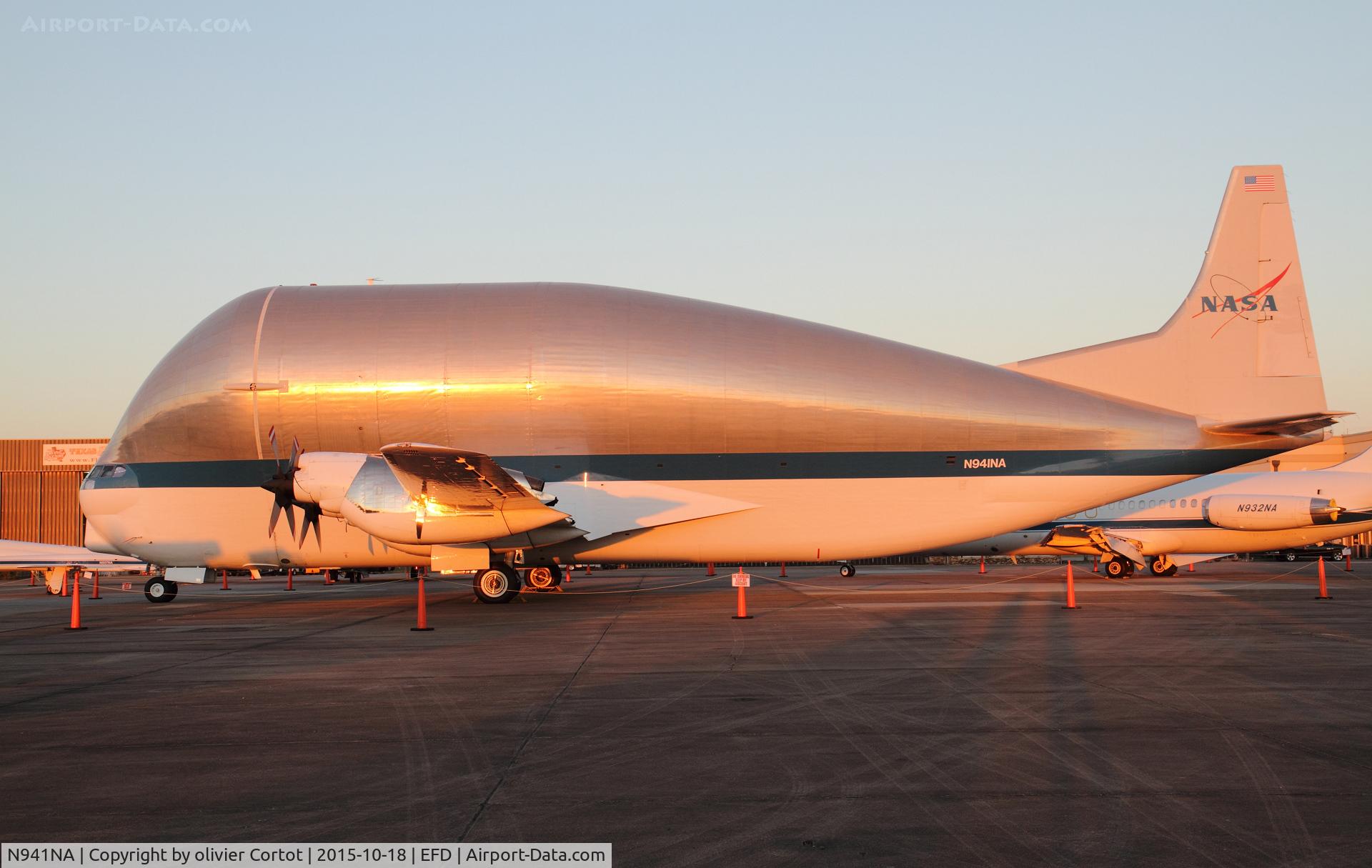 N941NA, 1983 Aero Spacelines 377SGT-F Super Guppy Turbine C/N 0004, nice colors as the sun goes down