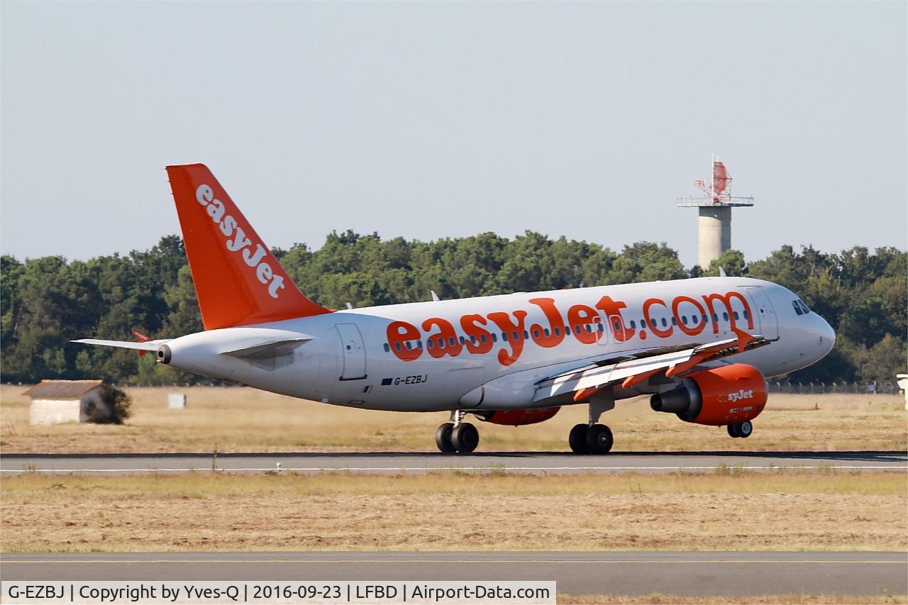 G-EZBJ, 2007 Airbus A319-111 C/N 3036, Airbus A319-111, Landing rwy 05, Bordeaux-Mérignac airport (LFBD-BOD)