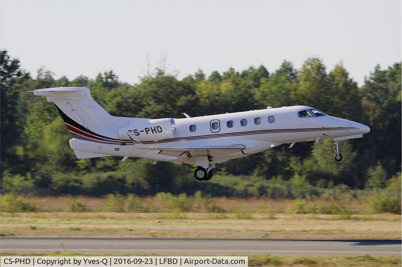 CS-PHD, 2014 Embraer EMB-505 Phenom 300 C/N 50500225, Embraer EMB-505 Phenom 300, Landing rwy 05, Bordeaux Mérignac airport (LFBD-BOD)