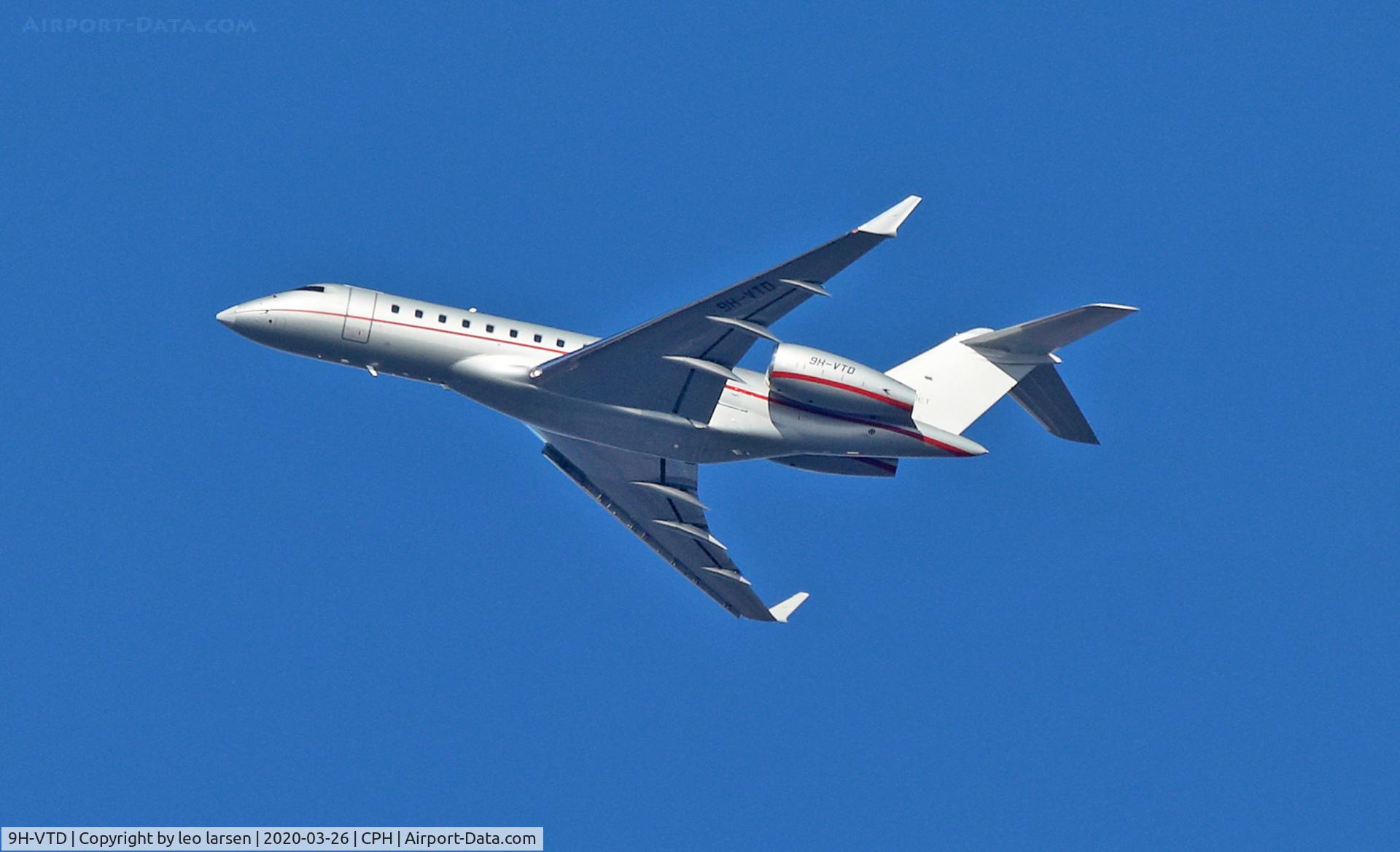 9H-VTD, 2017 Bombardier BD-700-1A10 Global 6000 C/N 9763, Copenhagen 26.3.2020