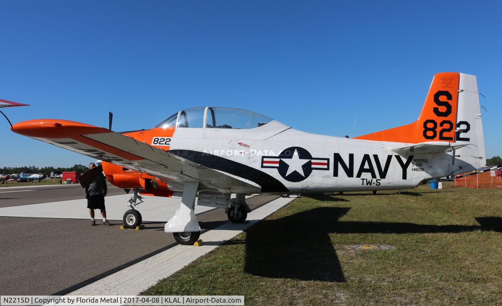 N2215D, 1957 North American T-28C Trojan C/N 252-44 (146281), Trojan