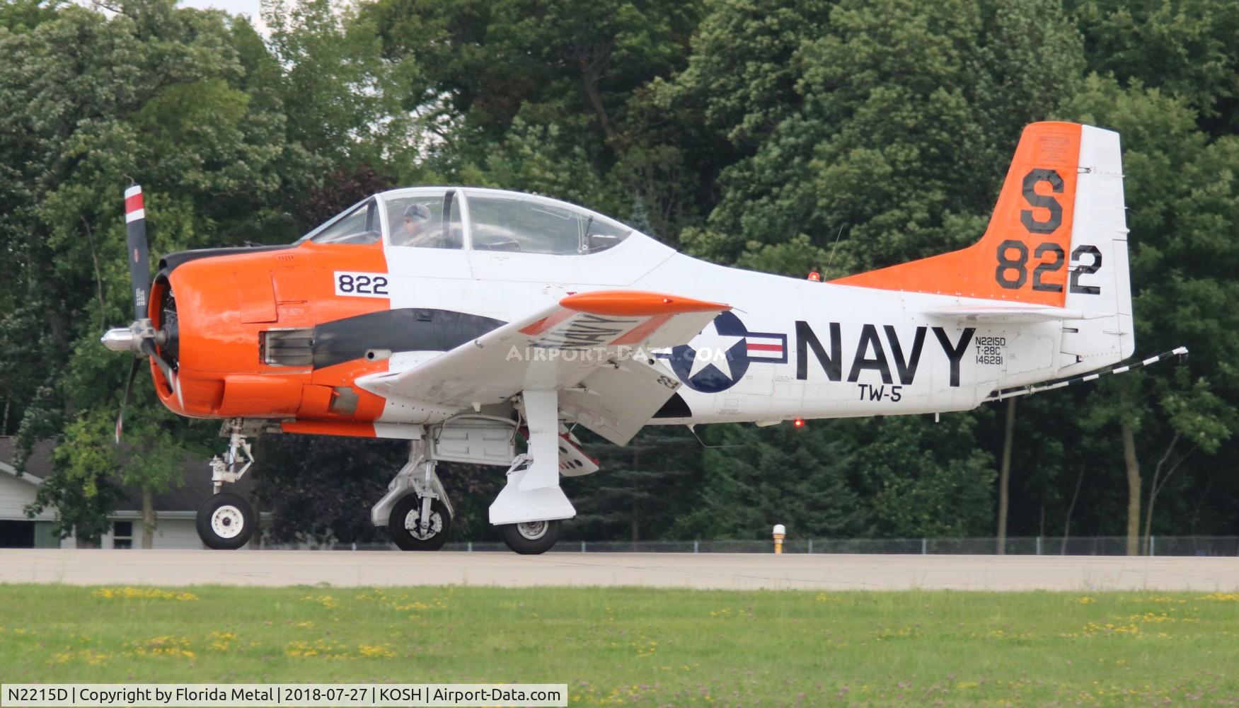 N2215D, 1957 North American T-28C Trojan C/N 252-44 (146281), Trojan