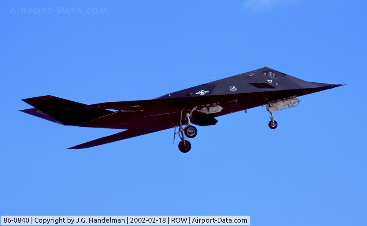 86-0840, 1986 Lockheed F-117A Nighthawk C/N A.4065, Fly past at Roswell NM.