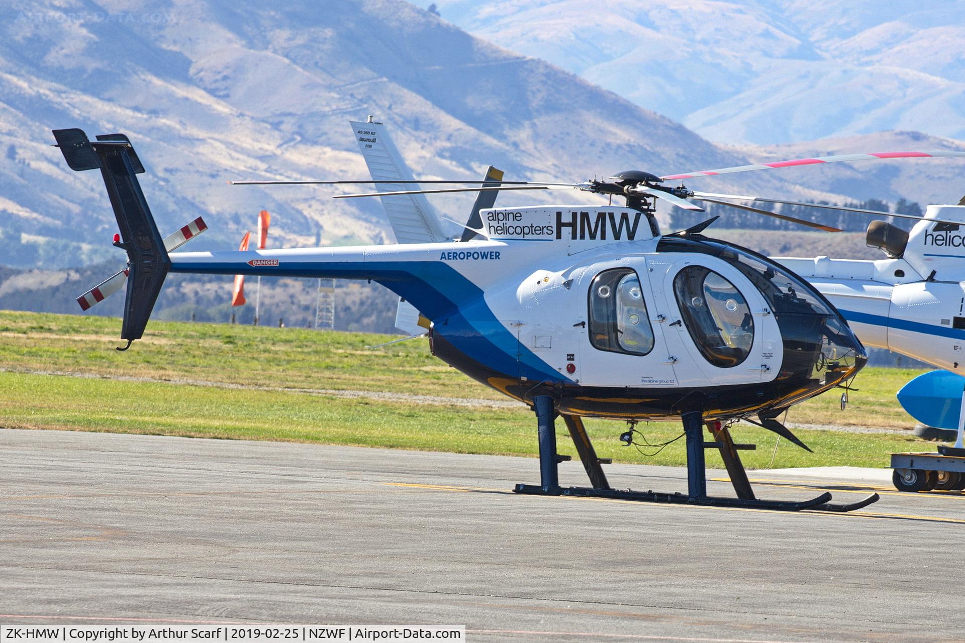 ZK-HMW, 1990 McDonnell Douglas MD-500E (369E) C/N 0421E, ZK-HMW Wanaka Airport New Zealand February 2019