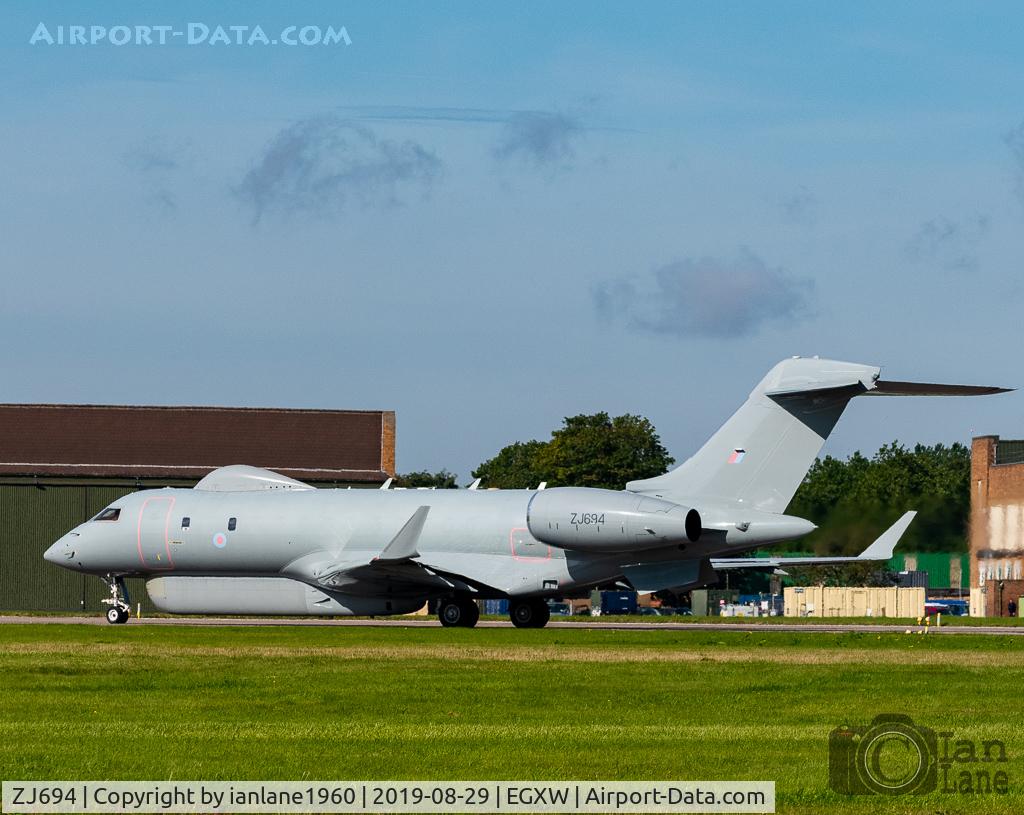 ZJ694, 2007 Bombardier Global Express (BD-700-1A10) Sentinel R1 C/N 9135, RAF Waddington