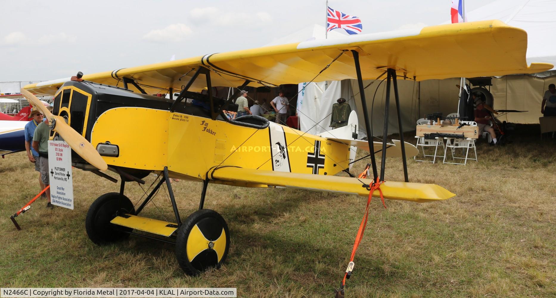 N2466C, 2012 Fokker D-VII Replica C/N 111022, Fokker D-VII