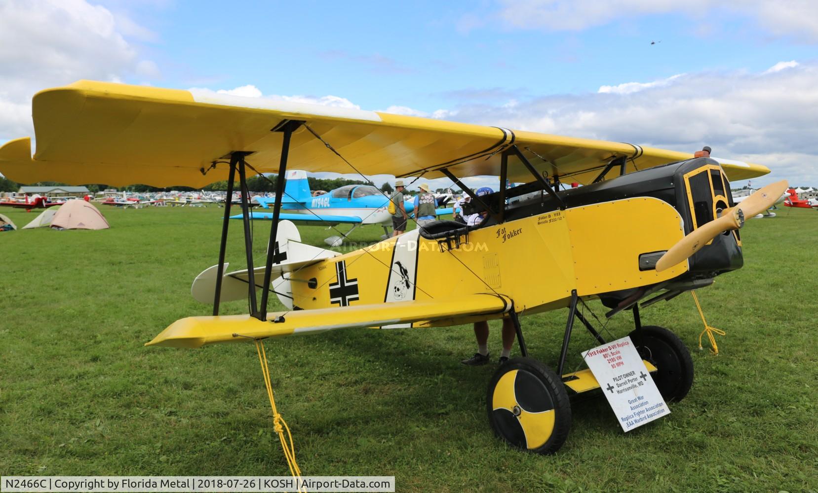 N2466C, 2012 Fokker D-VII Replica C/N 111022, Fokker D-VII