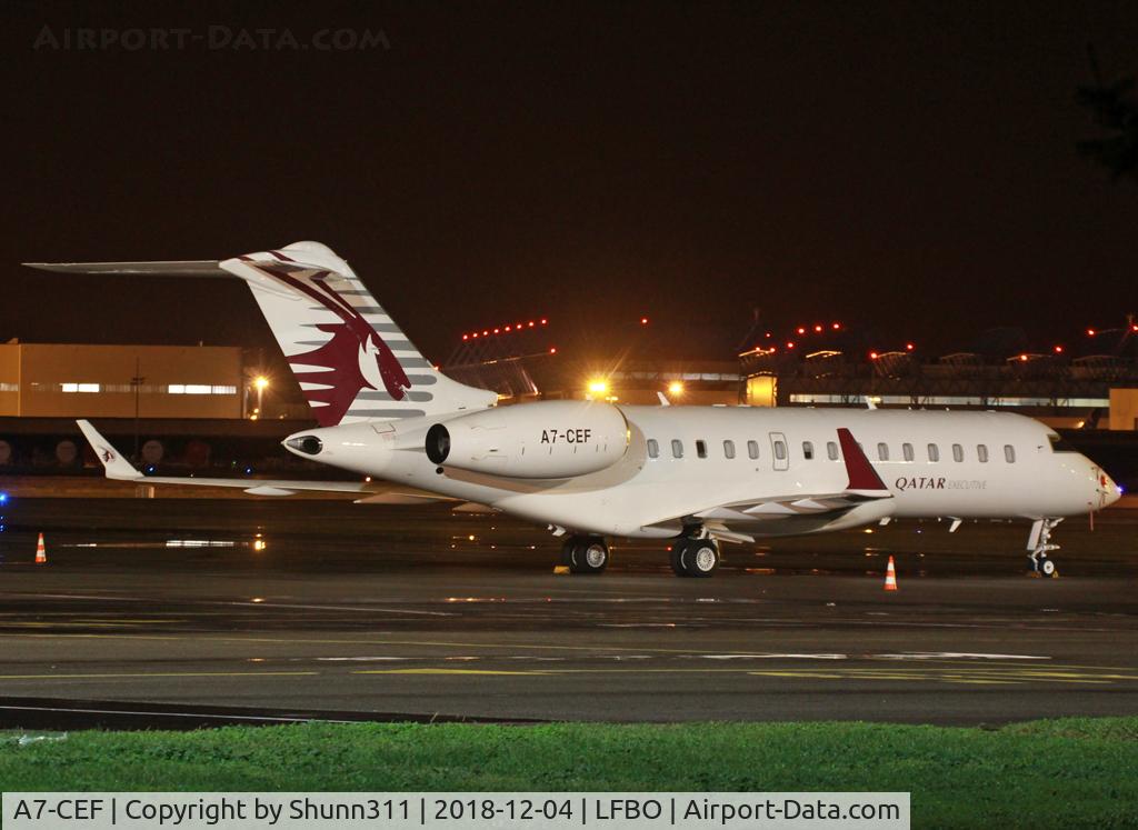 A7-CEF, 2008 Bombardier BD-700-1A10 Global Express C/N 9294, Parked at the General Aviation area...