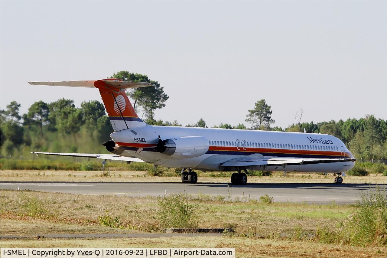 I-SMEL, 1984 McDonnell Douglas MD-82 (DC-9-82) C/N 49247, McDonnell Douglas MD-82, Lining up rwy 05, Bordeaux-Mérignac airport (LFBD-BOD)