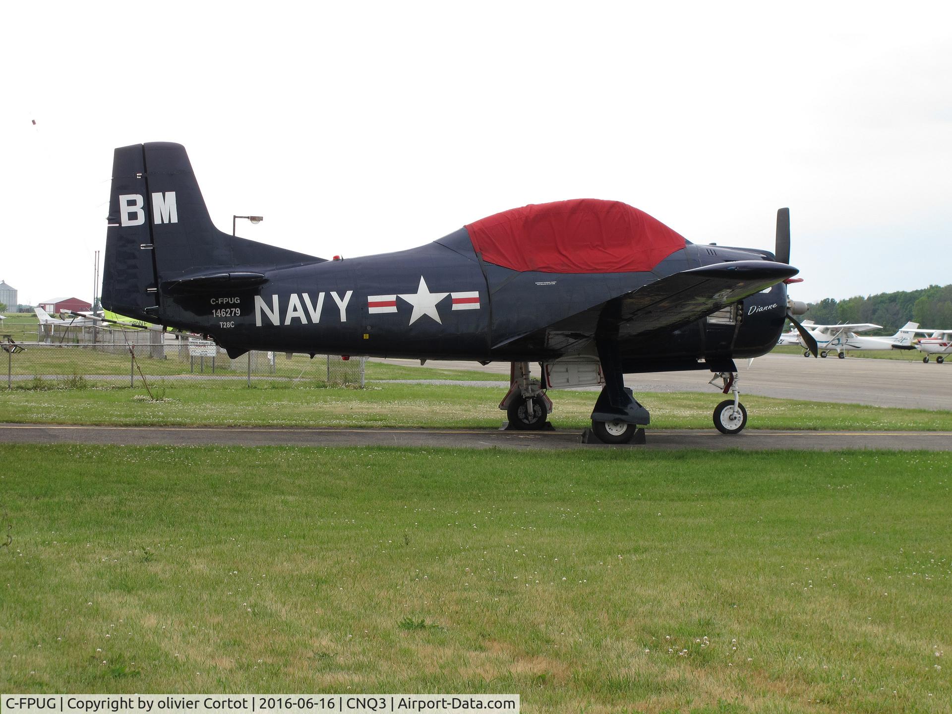C-FPUG, 1957 North American T-28C Trojan Trojan C/N 252-42, Niagara central airport, 2016.