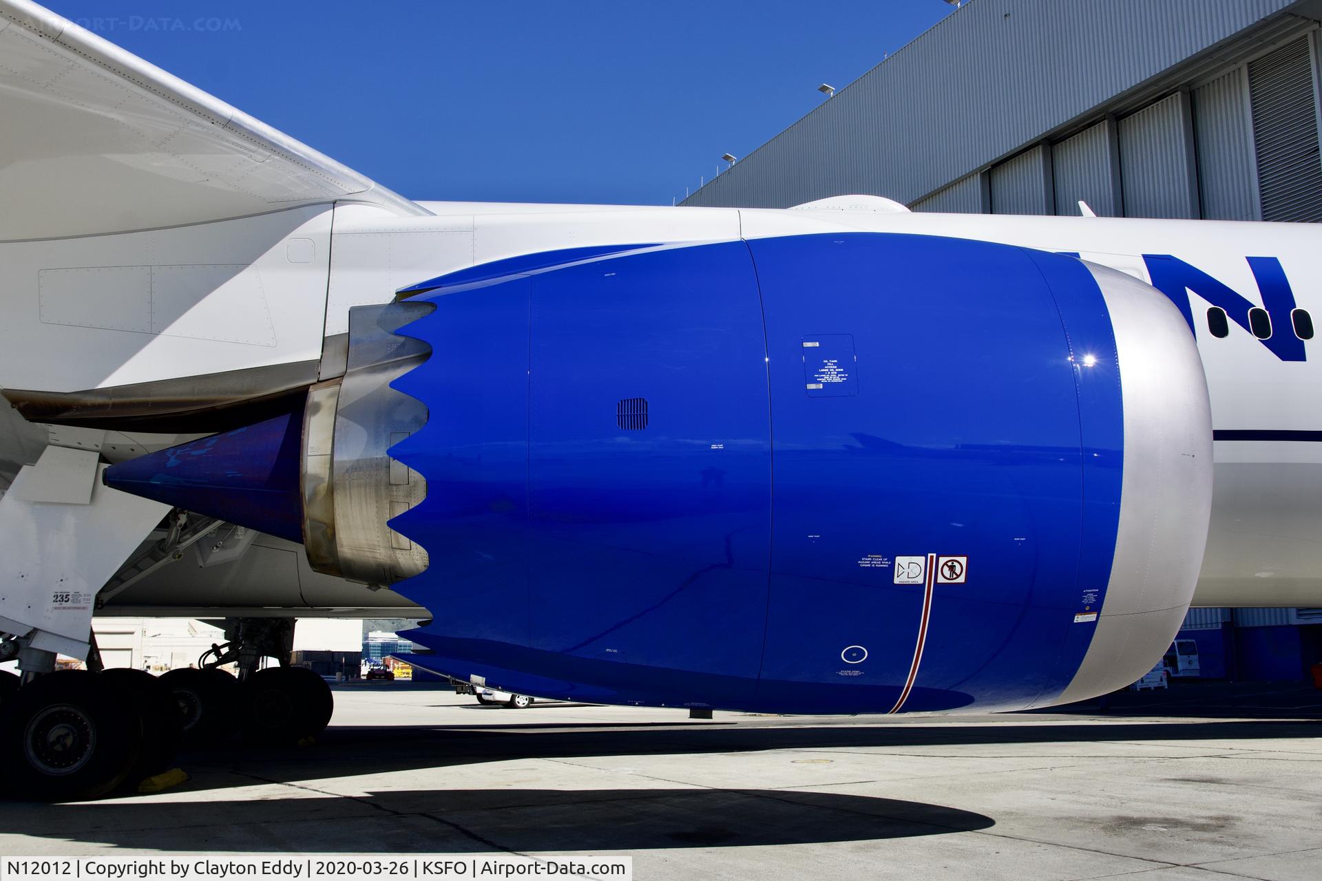 N12012, 2020 Boeing 787-10 Dreamliner Dreamliner C/N 60145, GE engine. SFO. 2020.