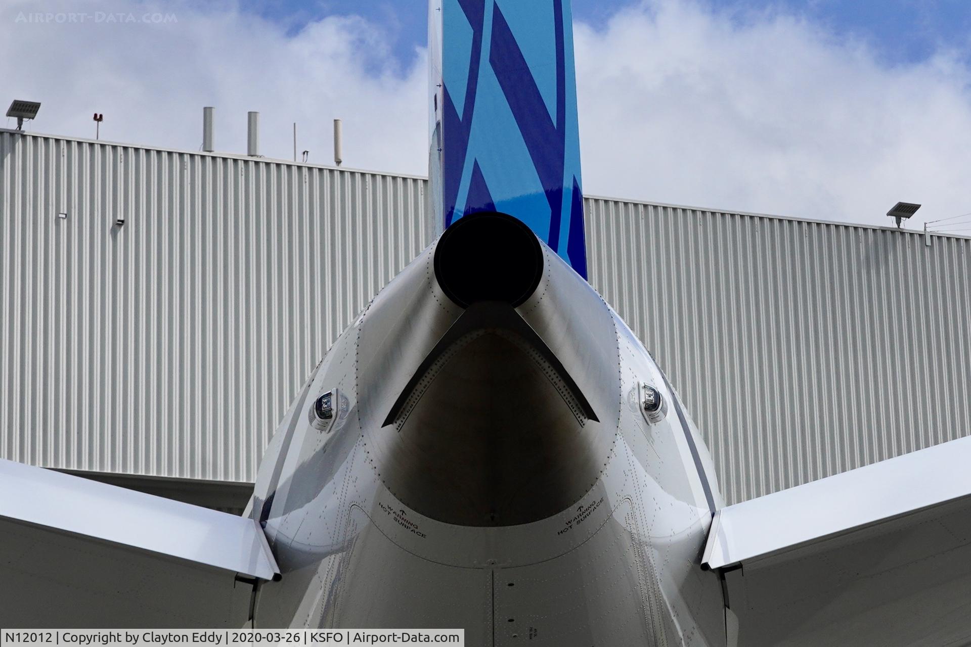 N12012, 2020 Boeing 787-10 Dreamliner Dreamliner C/N 60145, APU. SFO. 2020.