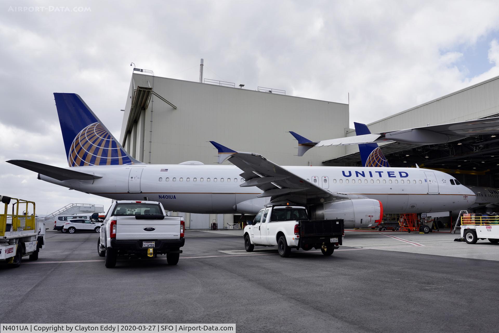 N401UA, 1993 Airbus A320-232 C/N 435, SFO 2020.