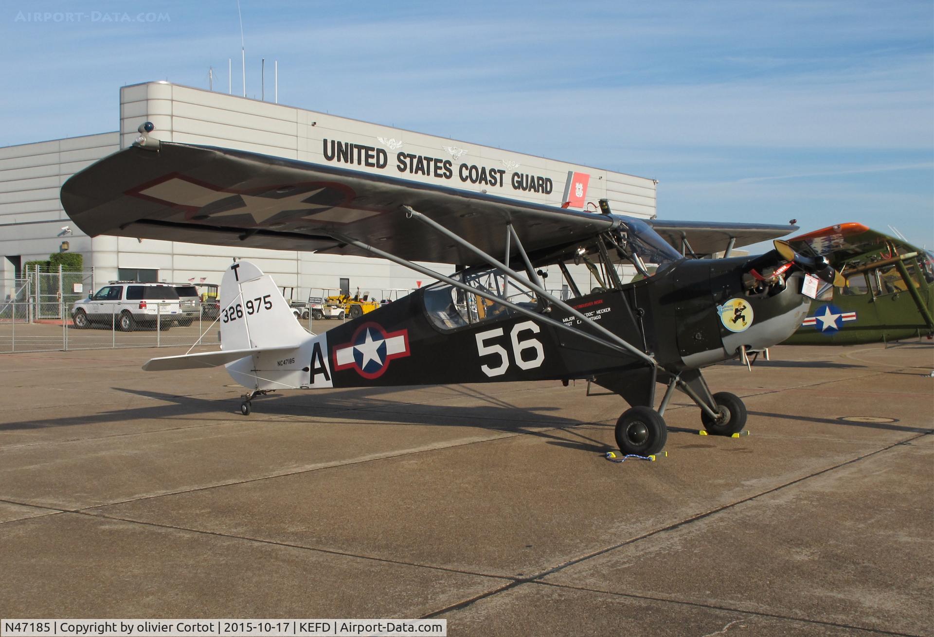 N47185, 1943 Aeronca 0-58B Grasshopper C/N 058B-11123, Huston static display
