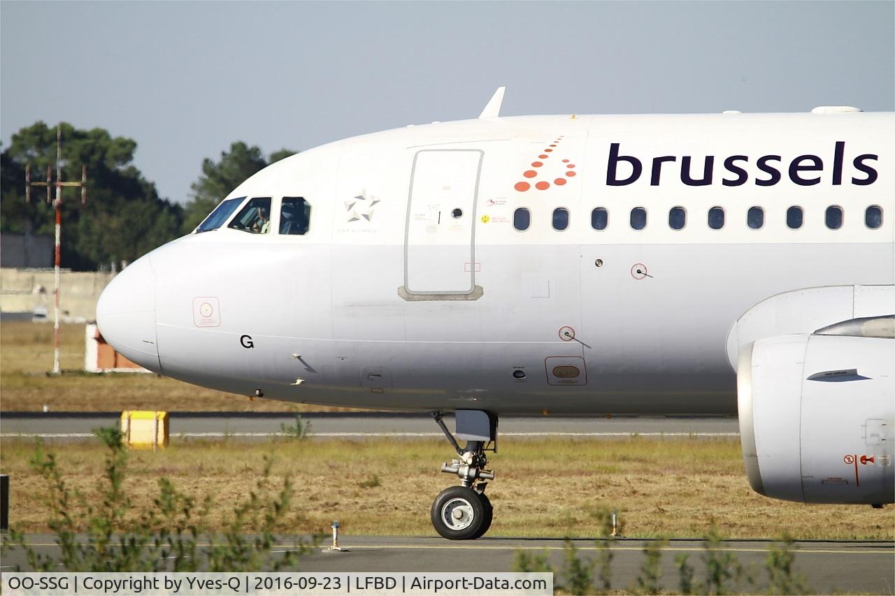 OO-SSG, 2000 Airbus A319-112 C/N 1160, Airbus A319-112, Holding point rwy 05, Bordeaux Mérignac airport (LFBD-BOD)