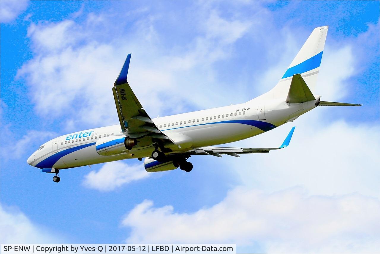 SP-ENW, 1999 Boeing 737-86J C/N 28073, Boeing 737-86J, On final rwy 23, Bordeaux Mérignac airport (LFBD-BOD)