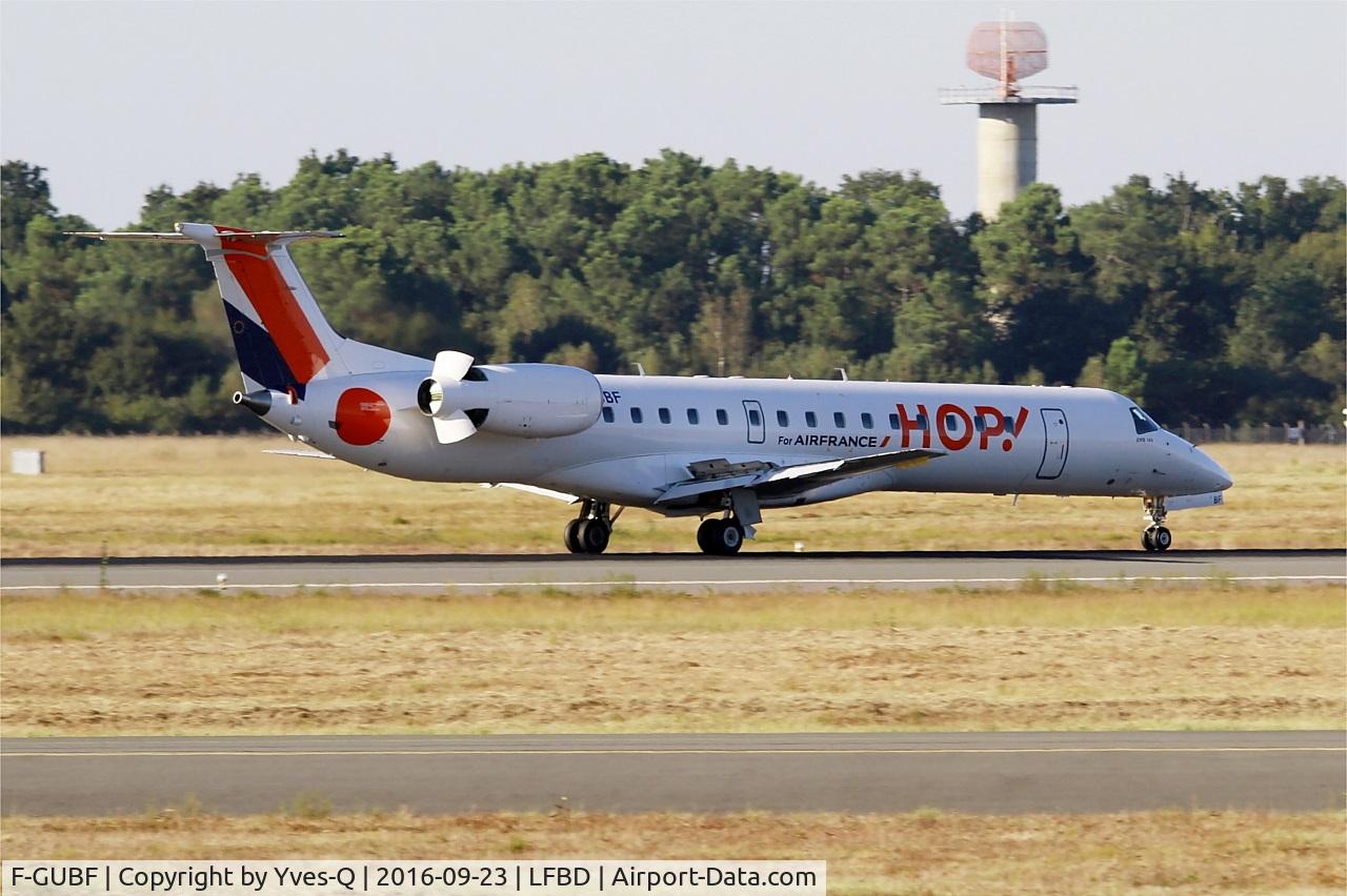 F-GUBF, 2002 Embraer EMB-145MP (ERJ-145MP) C/N 145669, Embraer EMB-145MP, Reverse thrust landing rwy 05, Bordeaux Mérignac airport (LFBD-BOD)