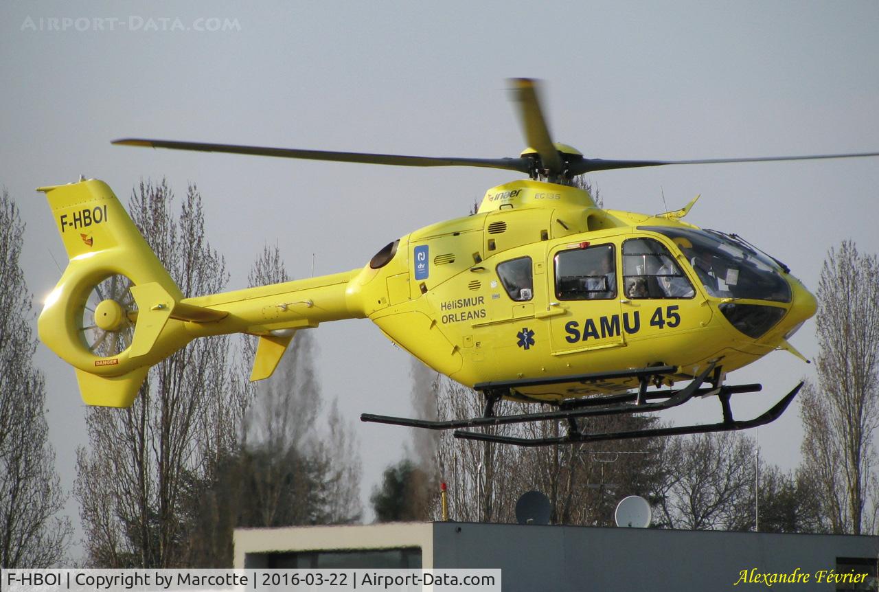 F-HBOI, 2011 Eurocopter EC-135T-2+ C/N 1011, Trousseau hospital. Operated by SAMU 45 in 2016.