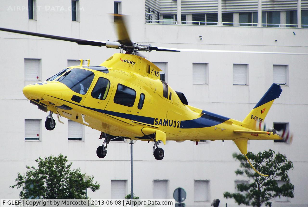 F-GLEF, 1998 Agusta A-109E Power C/N 11027, Trousseau hospital. Operated by SAMU 33 in 2013.
