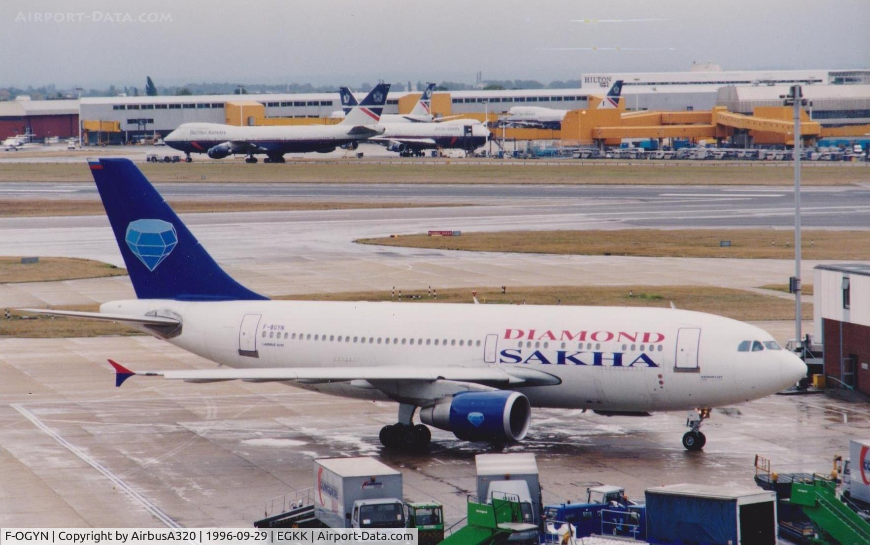 F-OGYN, 1988 Airbus A310-324 C/N 458, seen at LHR operating for Aeroflot
