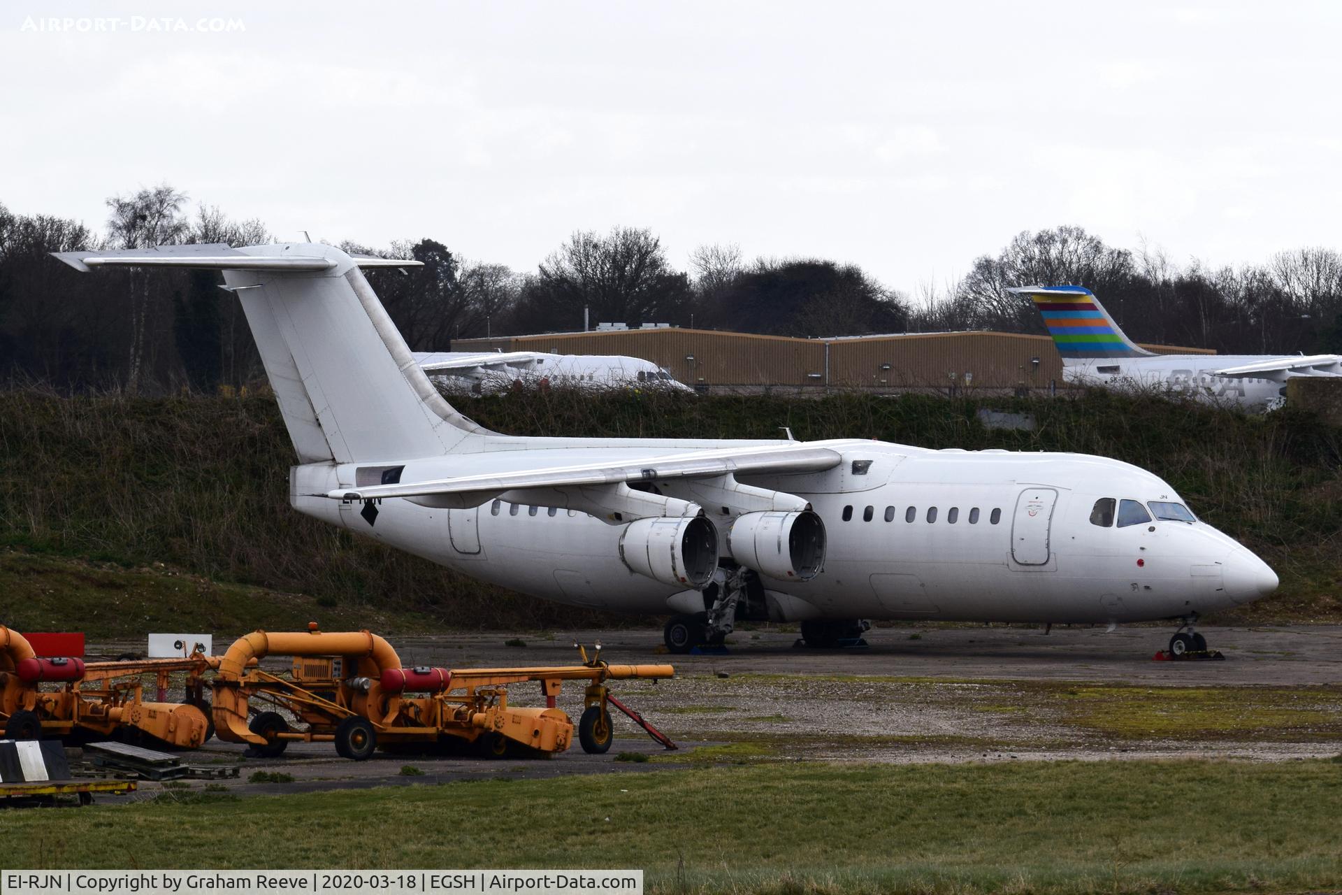 EI-RJN, 1999 BAE Systems Avro 146-RJ85 C/N E.2351, In storage at Norwich.