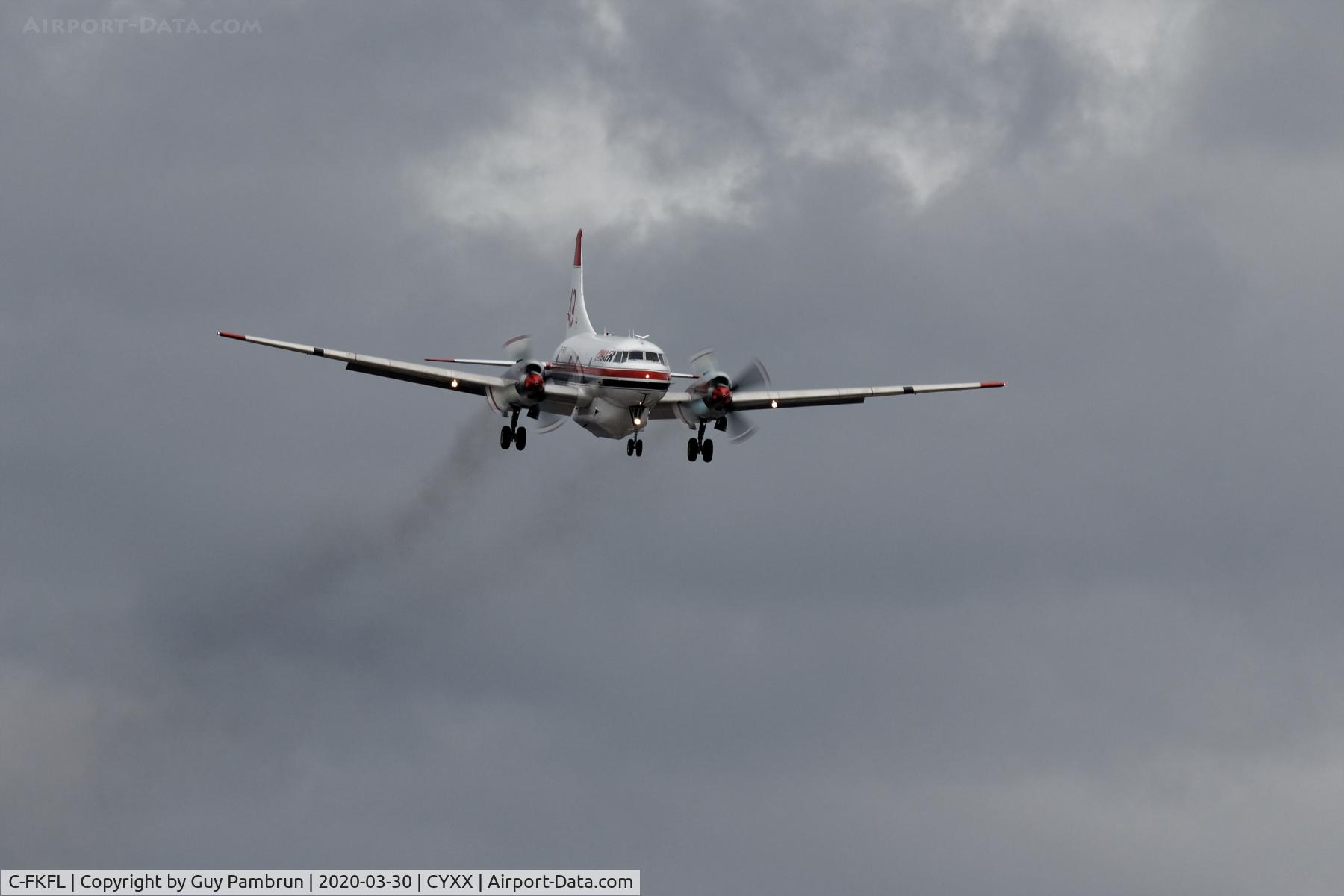 C-FKFL, 1957 Convair CV-580 C/N 465, Landing on 19