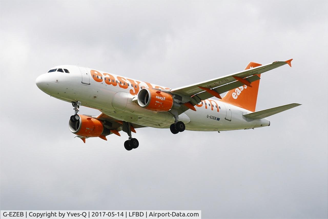 G-EZEB, 2004 Airbus A319-111 C/N 2120, Airbus A319-111, On final rwy 23, Bordeaux-Mérignac airport (LFBD-BOD)