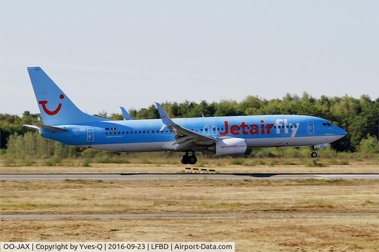 OO-JAX, 2010 Boeing 737-8K5 C/N 37238, Boeing 737-8K5, Landing rwy 05, Bordeaux-Mérignac airport (LFBD-BOD)