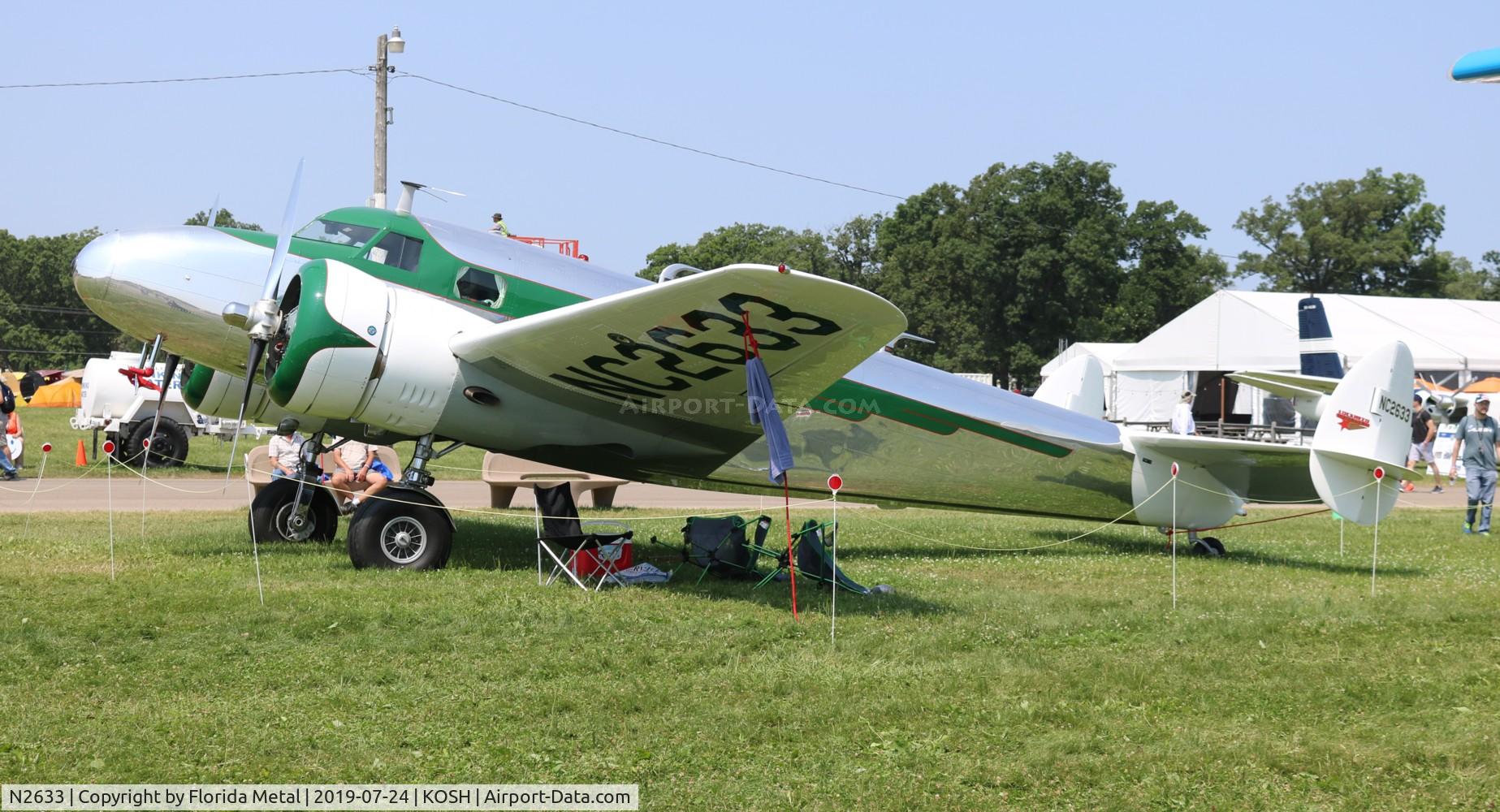 N2633, 1940 Lockheed 12A Electra Junior C/N 1281, Lockheed 12A