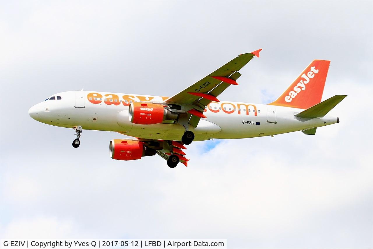 G-EZIV, 2005 Airbus A319-111 C/N 2565, Airbus A319-111, On final rwy 23, Bordeaux-Mérignac airport (LFBD-BOD)