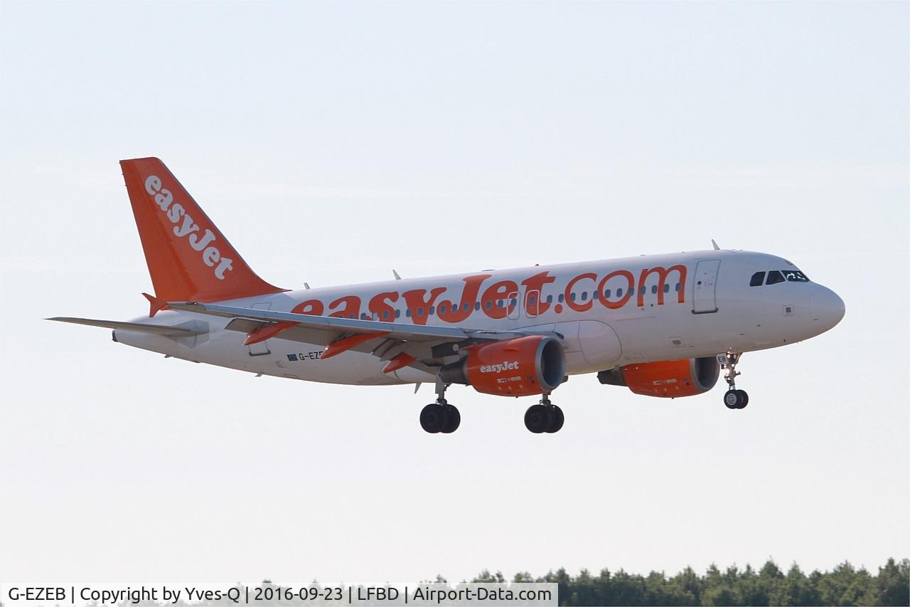 G-EZEB, 2004 Airbus A319-111 C/N 2120, Airbus A319-111, On final rwy 05, Bordeaux Mérignac airport (LFBD-BOD)