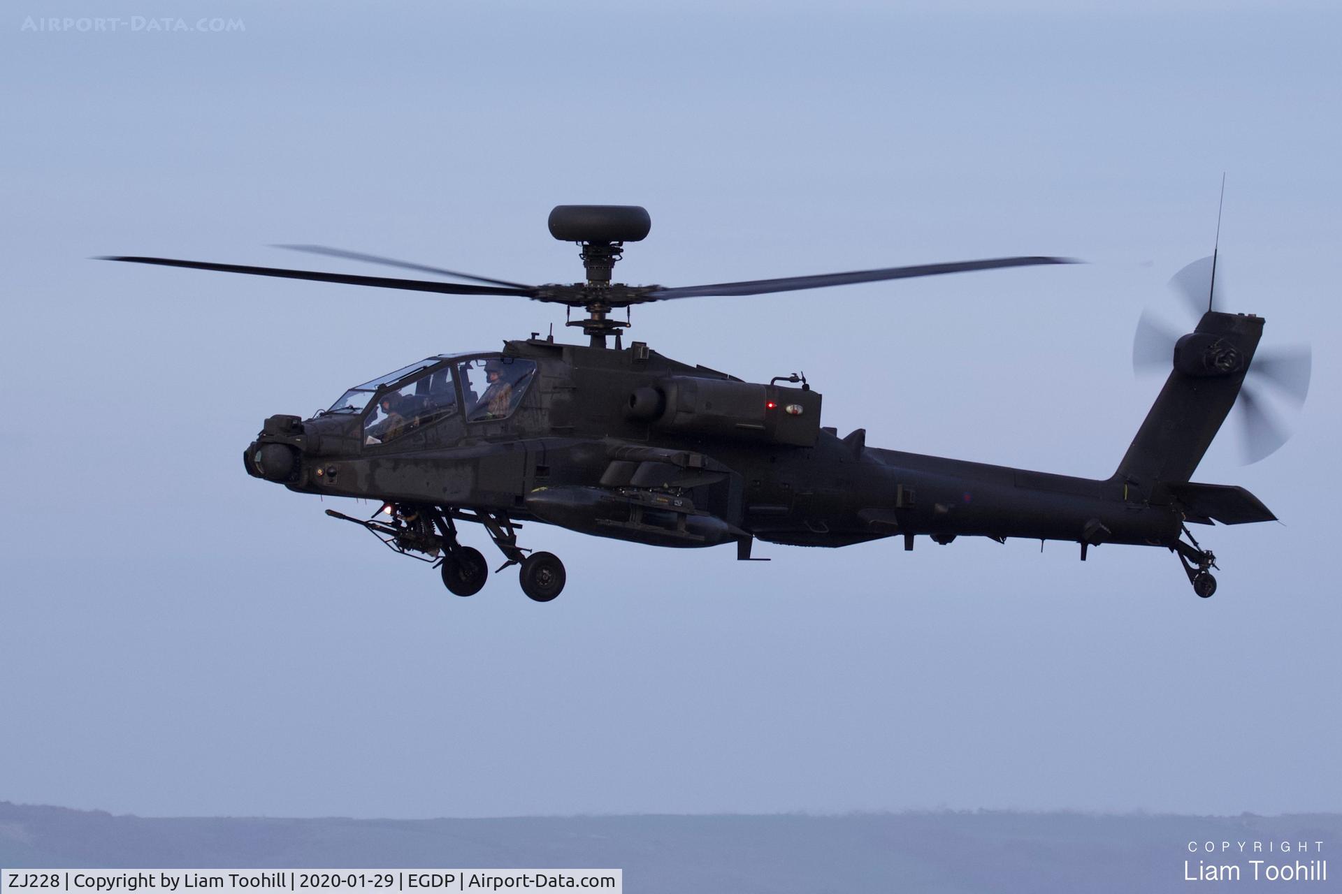 ZJ228, 2003 Westland WAH-64 Apache AH.1 C/N WAH.62, ZJ228 at Portland