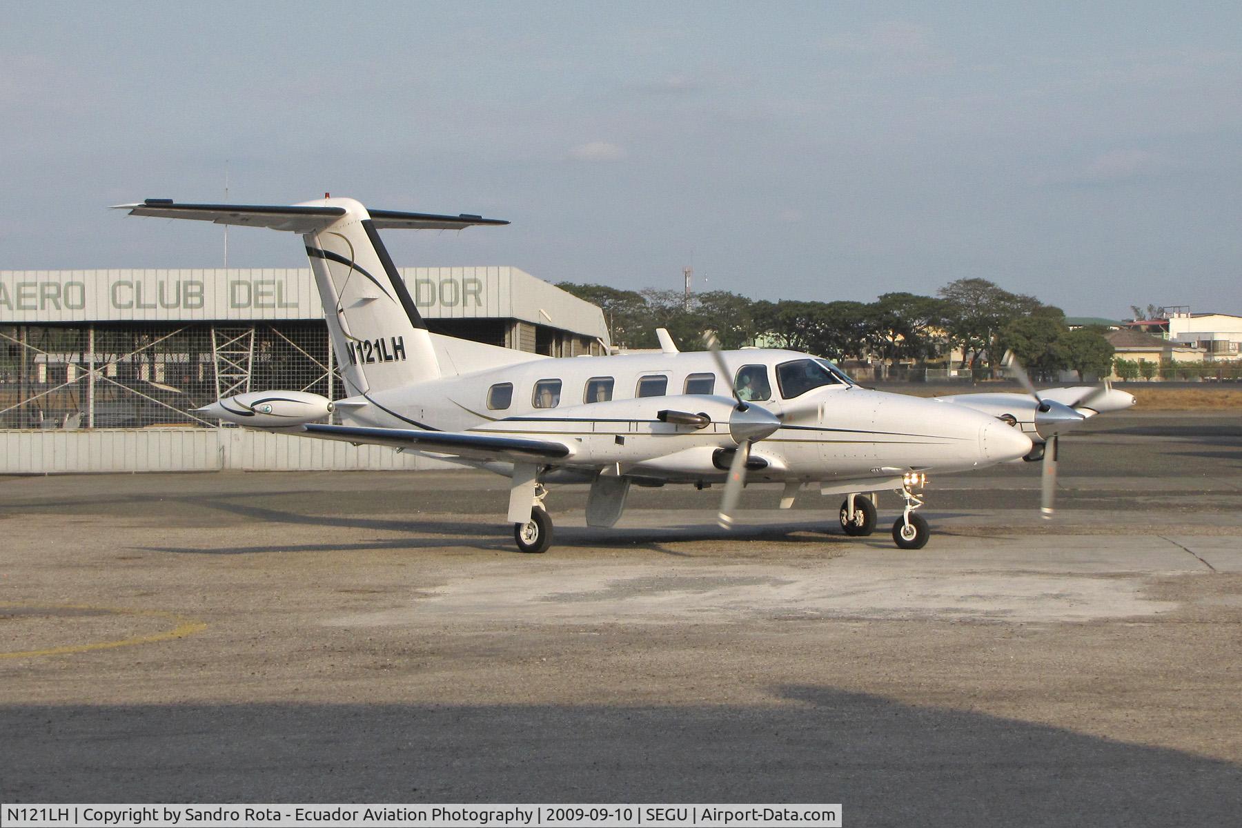 N121LH, 1990 Piper PA-42-720 Cheyenne III C/N 42-5501049, Seen in Guayaquil in 2009.  It still wears these colors today.  Operated by a bank in Ecuador.