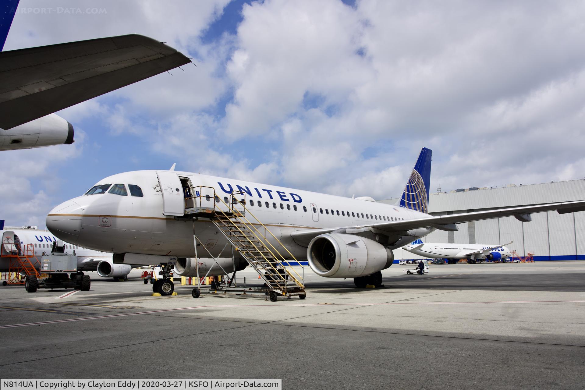 N814UA, 1998 Airbus A319-131 C/N 862, SFO 2020.