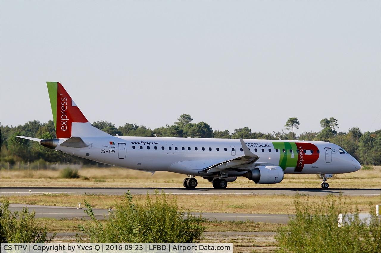 CS-TPV, 2012 Embraer 190LR (ERJ-190-100LR) C/N 19000541, Embraer 190LR, Take off run rwy 05, Bordeaux Mérignac airport (LFBD-BOD)