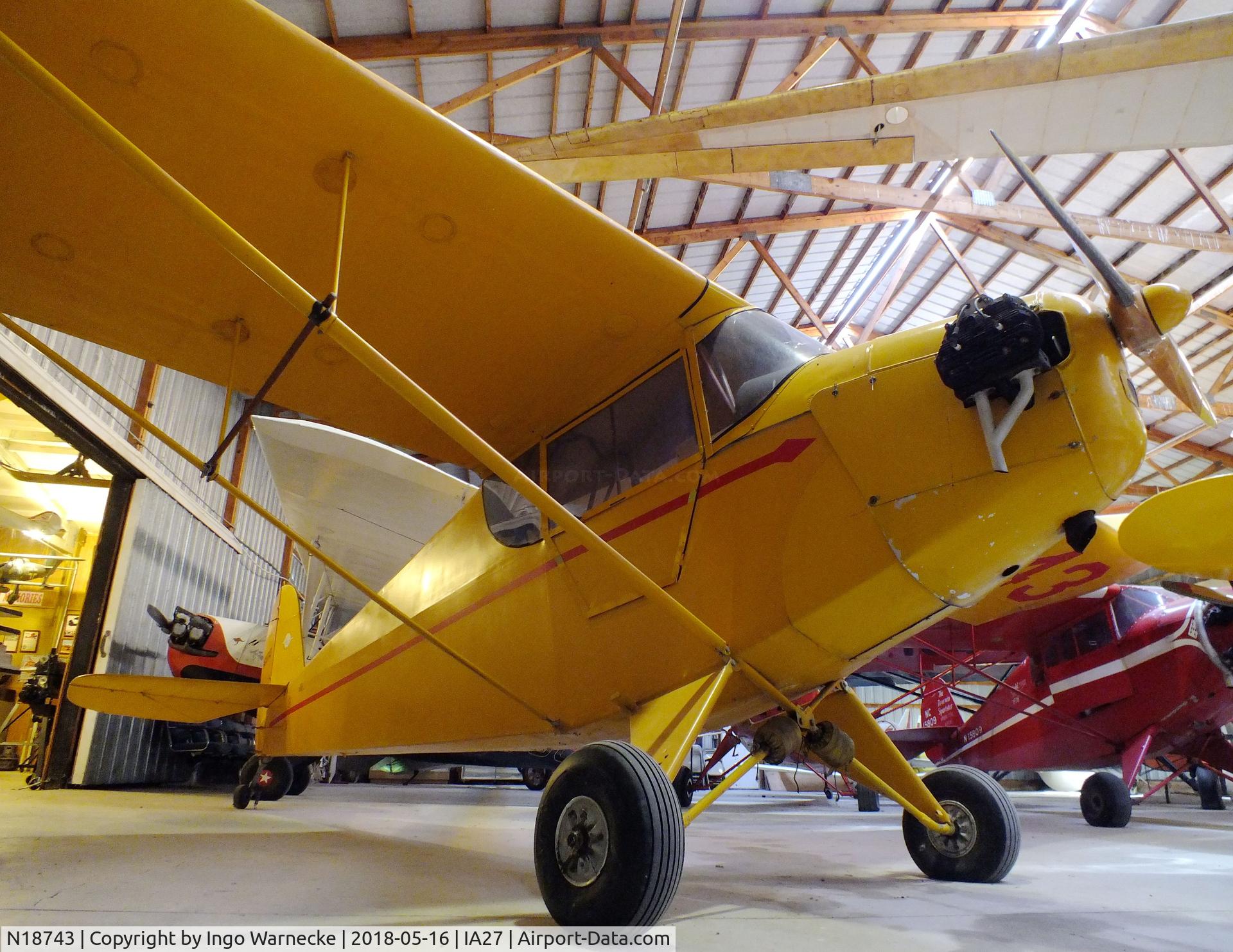 N18743, 1938 Porterfield CP-40 C/N 529, Porterfield CP-40 Zephyr at the Airpower Museum at Antique Airfield, Blakesburg/Ottumwa IA