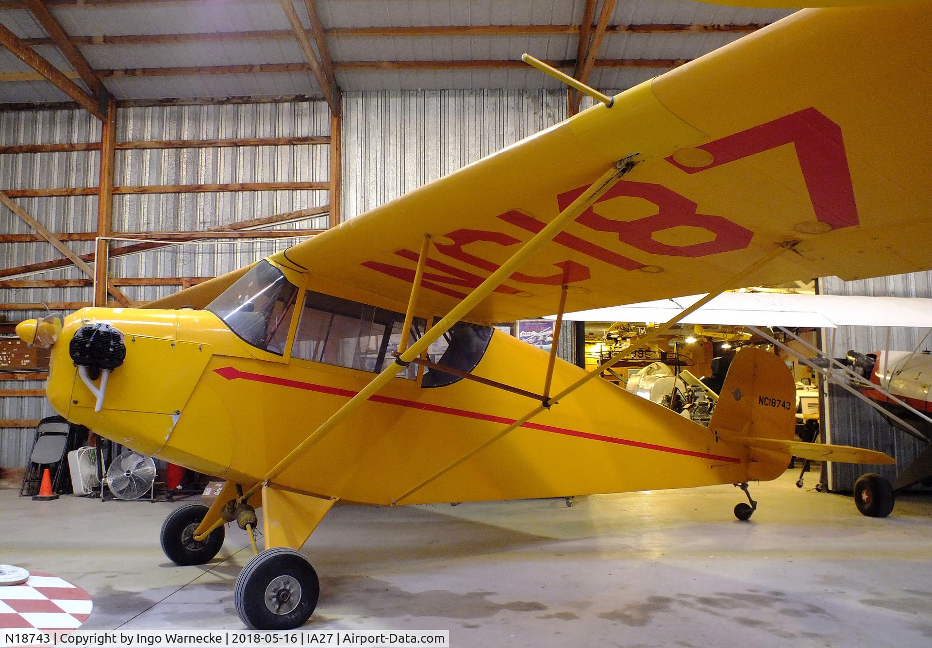 N18743, 1938 Porterfield CP-40 C/N 529, Porterfield CP-40 Zephyr at the Airpower Museum at Antique Airfield, Blakesburg/Ottumwa IA