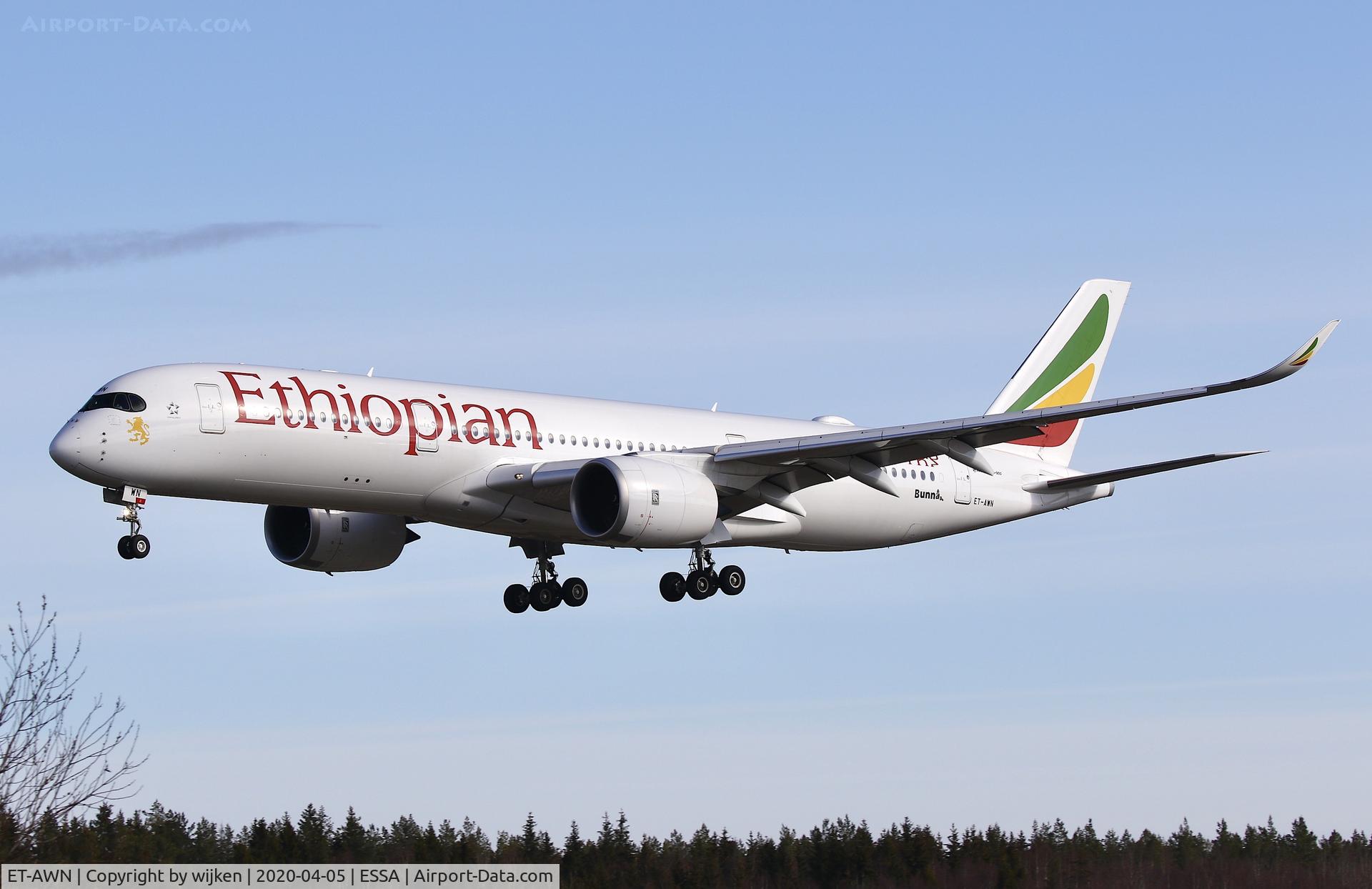 ET-AWN, 2019 Airbus A350-941 C/N 310, RWY 26