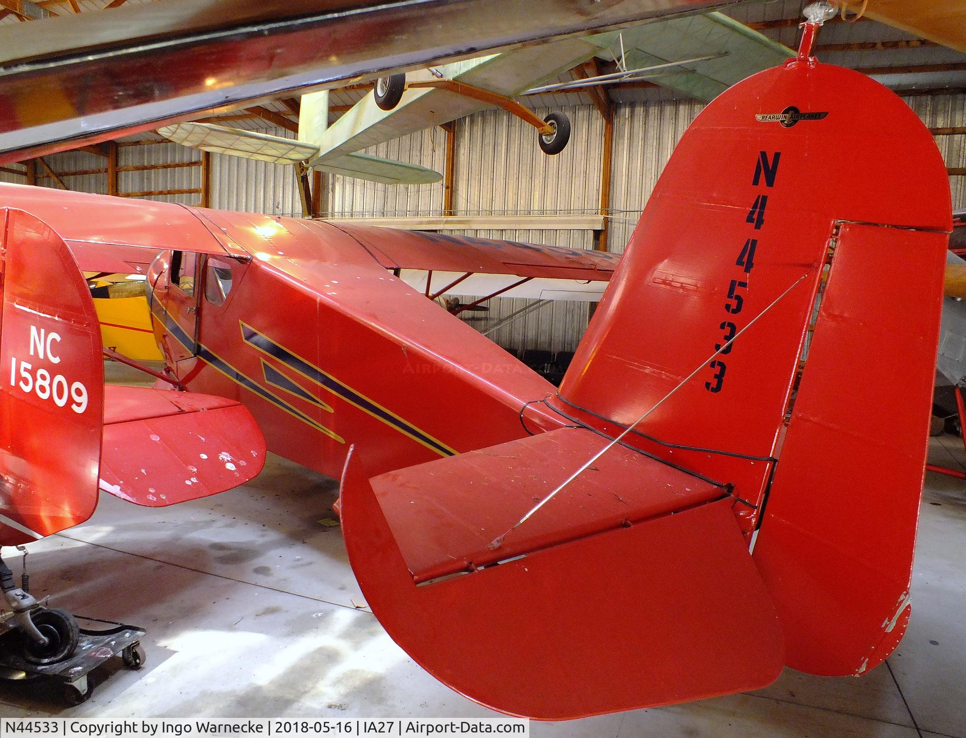 N44533, Rearwin Cloudster 8135 C/N 921, Rearwin 8135 Cloudster at the Airpower Museum at Antique Airfield, Blakesburg/Ottumwa IA