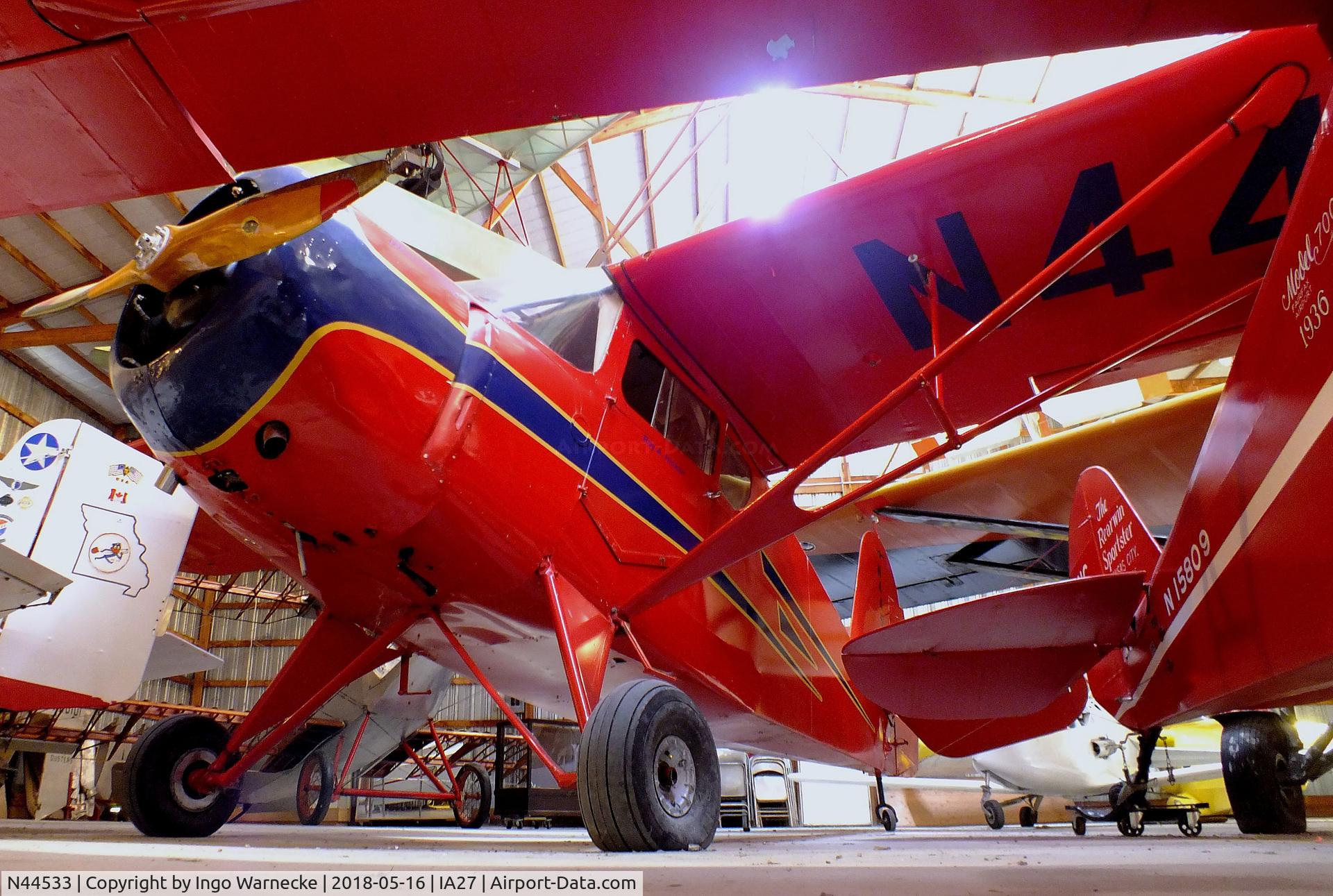 N44533, Rearwin Cloudster 8135 C/N 921, Rearwin 8135 Cloudster at the Airpower Museum at Antique Airfield, Blakesburg/Ottumwa IA