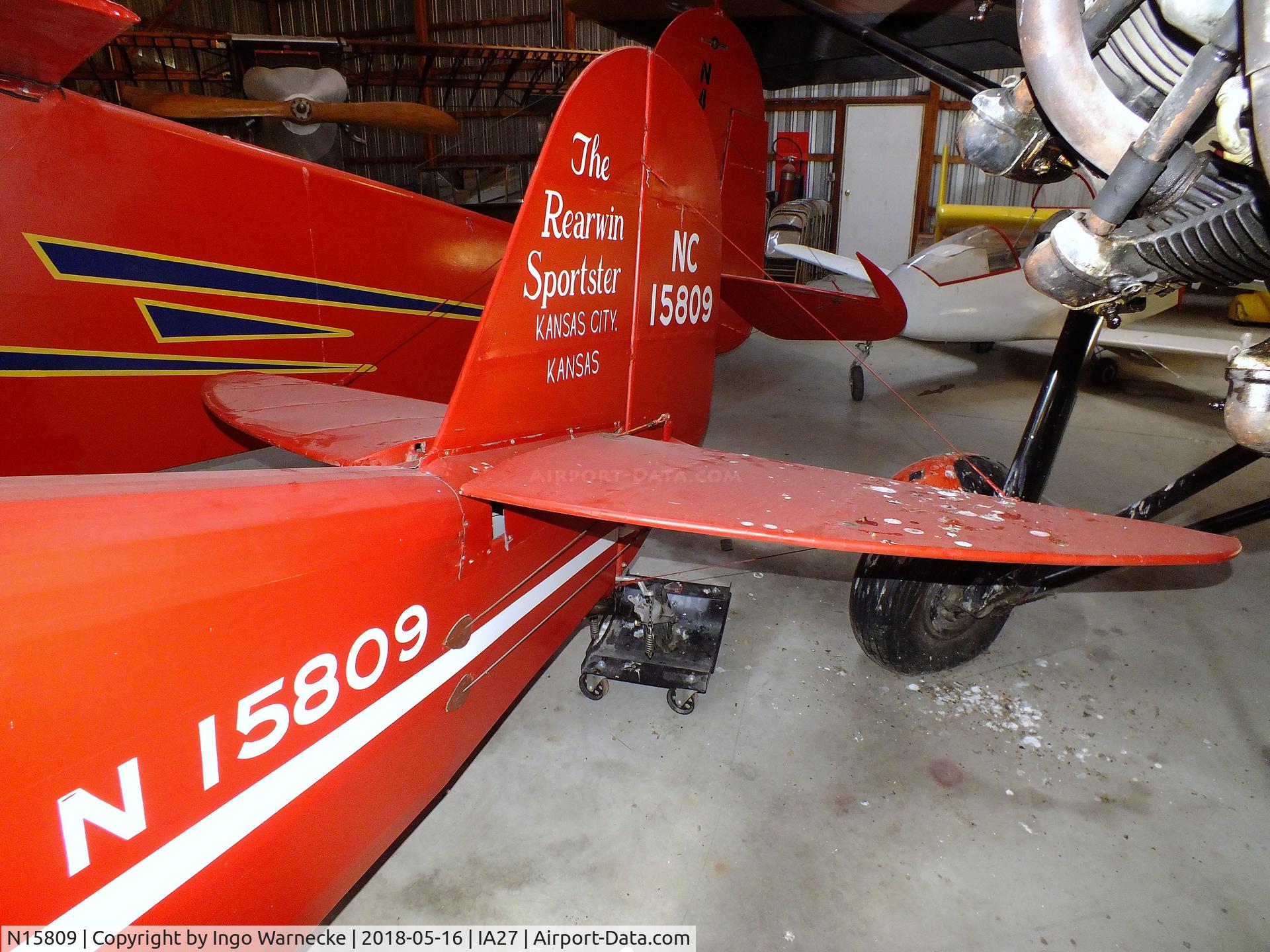 N15809, 1936 Rearwin 7000 C/N 445, Rearwin 7000 Sportster at the Airpower Museum at Antique Airfield, Blakesburg/Ottumwa IA