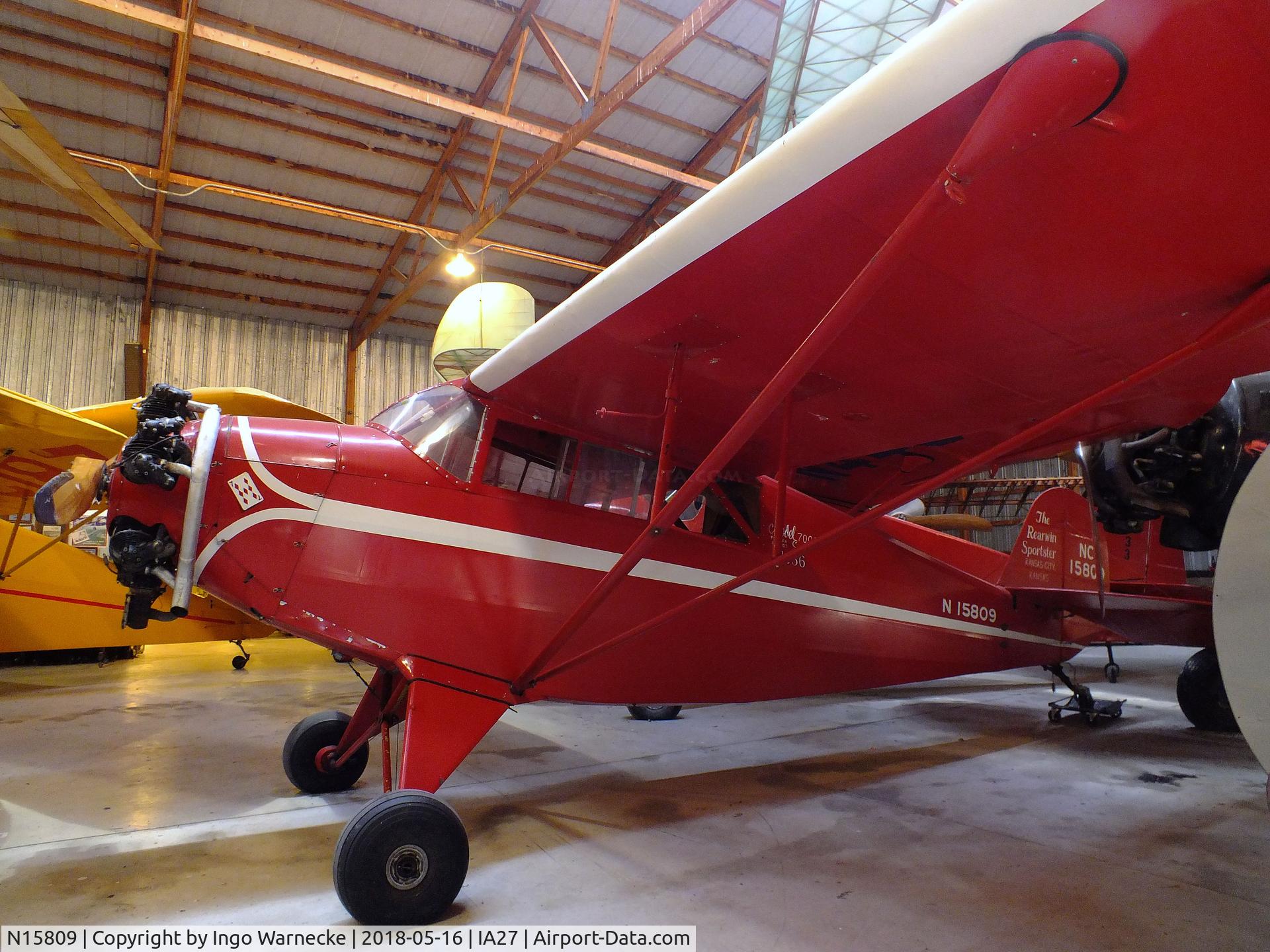 N15809, 1936 Rearwin 7000 C/N 445, Rearwin 7000 Sportster at the Airpower Museum at Antique Airfield, Blakesburg/Ottumwa IA