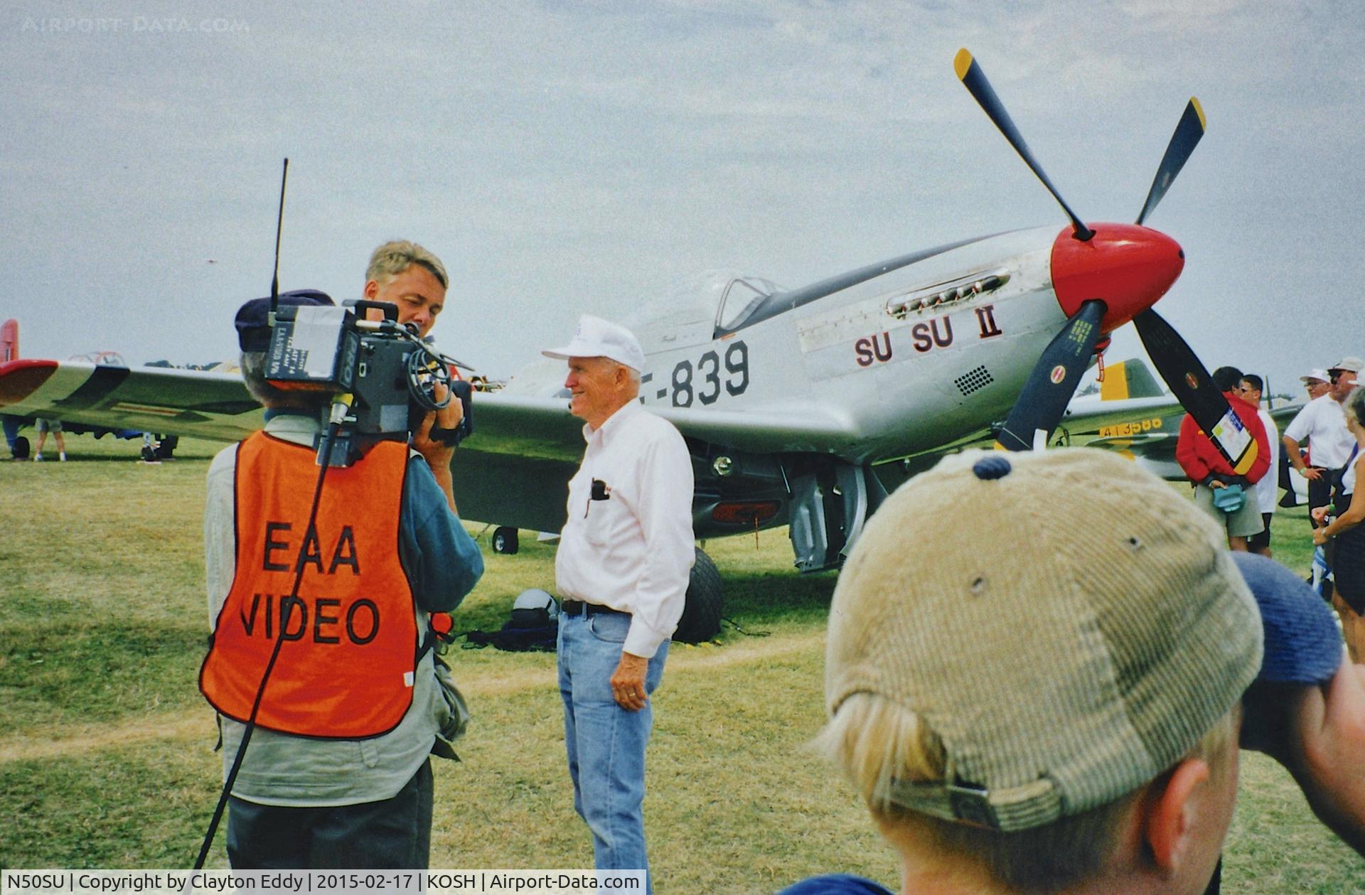 N50SU, 1966 North American F-51D Mustang C/N 44-74839-59, Frank Borman Oshkosh Fly-in. 1990's