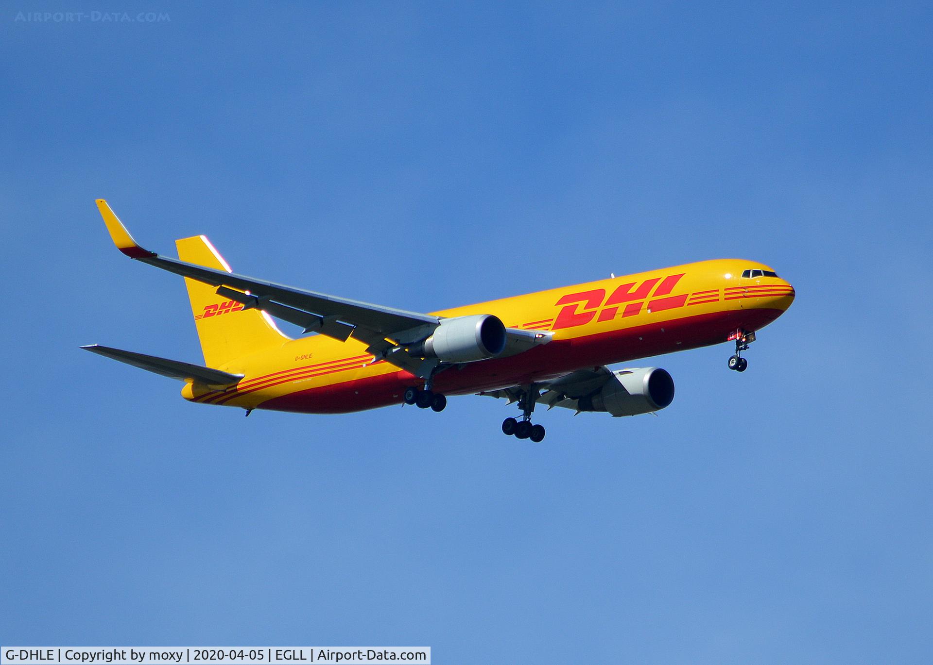 G-DHLE, 2009 Boeing 767-3JHF C/N 37805, Boeing 767-3JHF on finals to London Heathrow.