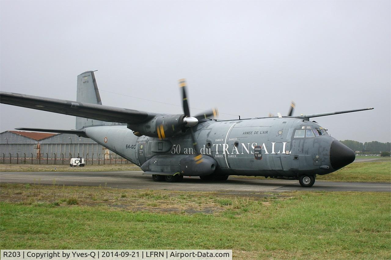 R203, Transall C-160R C/N 203, Transall C-160R (64-GC), Taxiing to holding point rwy 10, Rennes-St Jacques airport (LFRN-RNS) Air show 2014