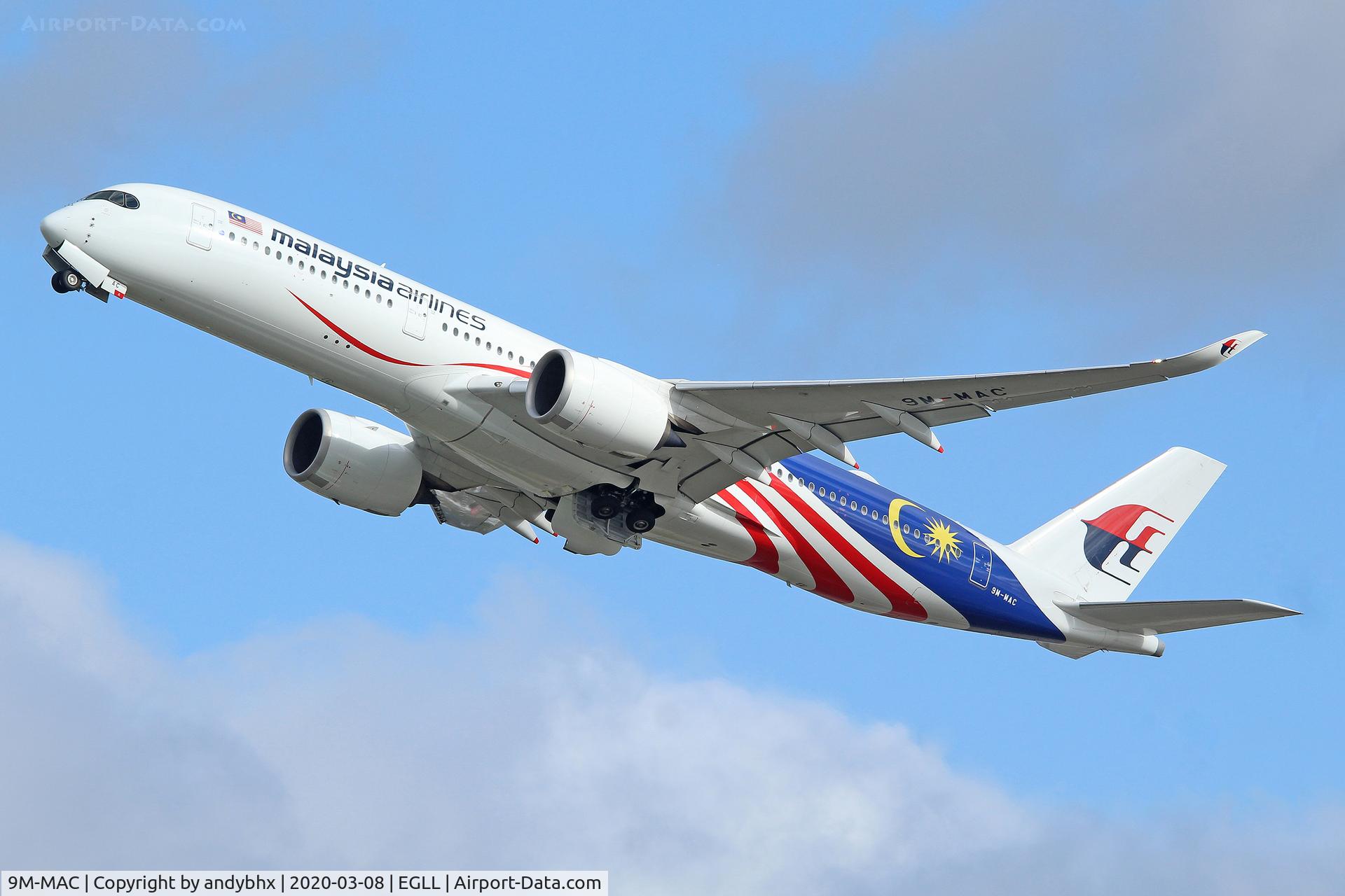9M-MAC, 2017 Airbus A350-941 C/N 165, Departing 27L to Kuala Lumpur