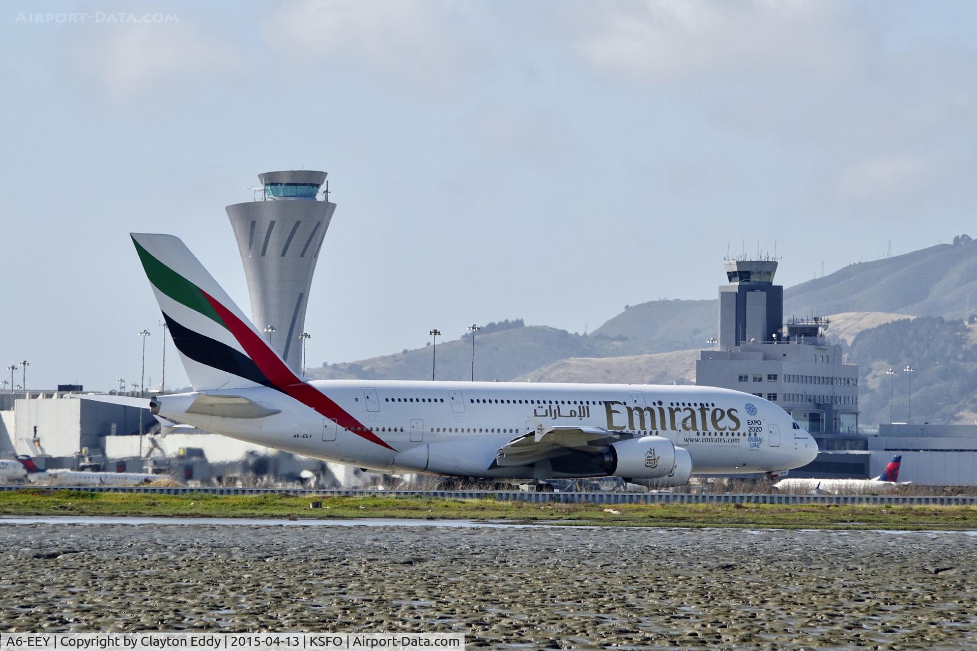 A6-EEY, 2014 Airbus A380-861 C/N 157, SFO 2015.