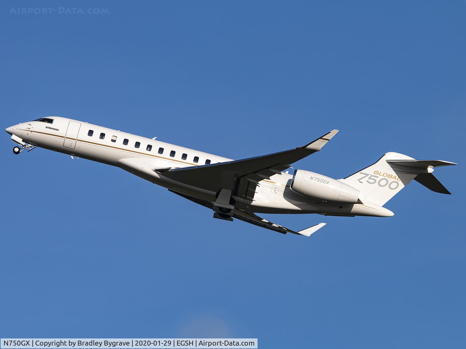 N750GX, 2017 Bombardier BD-700-2A12 Global 7500 C/N 70006, Climbing away