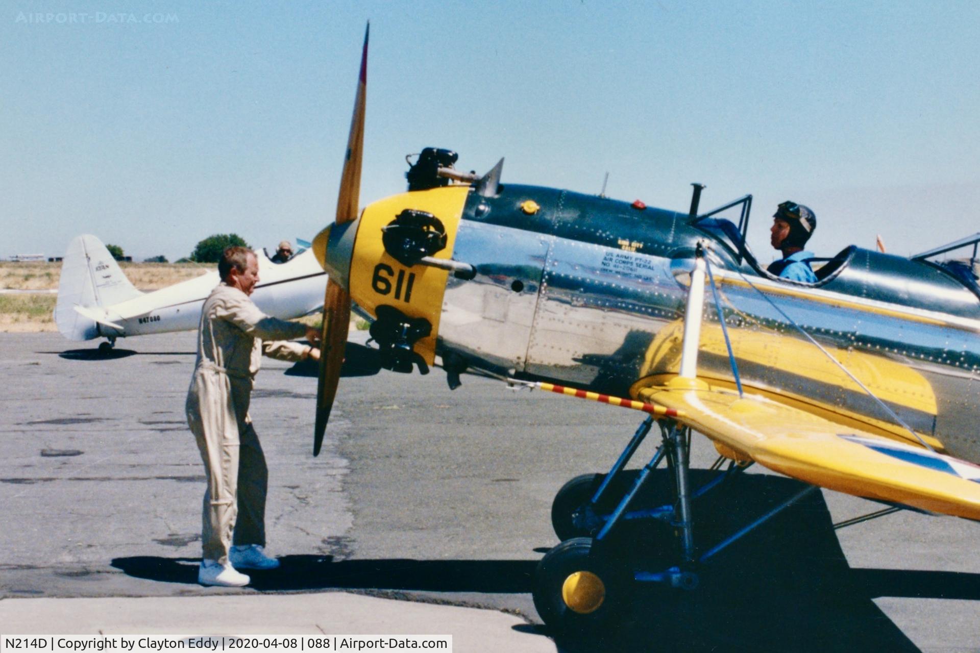 N214D, 1942 Ryan Aeronautical ST3KR C/N 1820, Old Rio Vista Airport 1980/1990's?