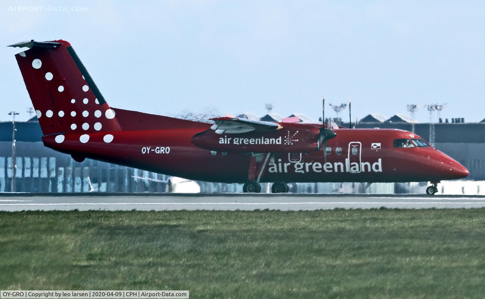 OY-GRO, 1997 De Havilland Canada DHC-8-202 Dash 8 C/N 482, Copenhagen 9.4.2020